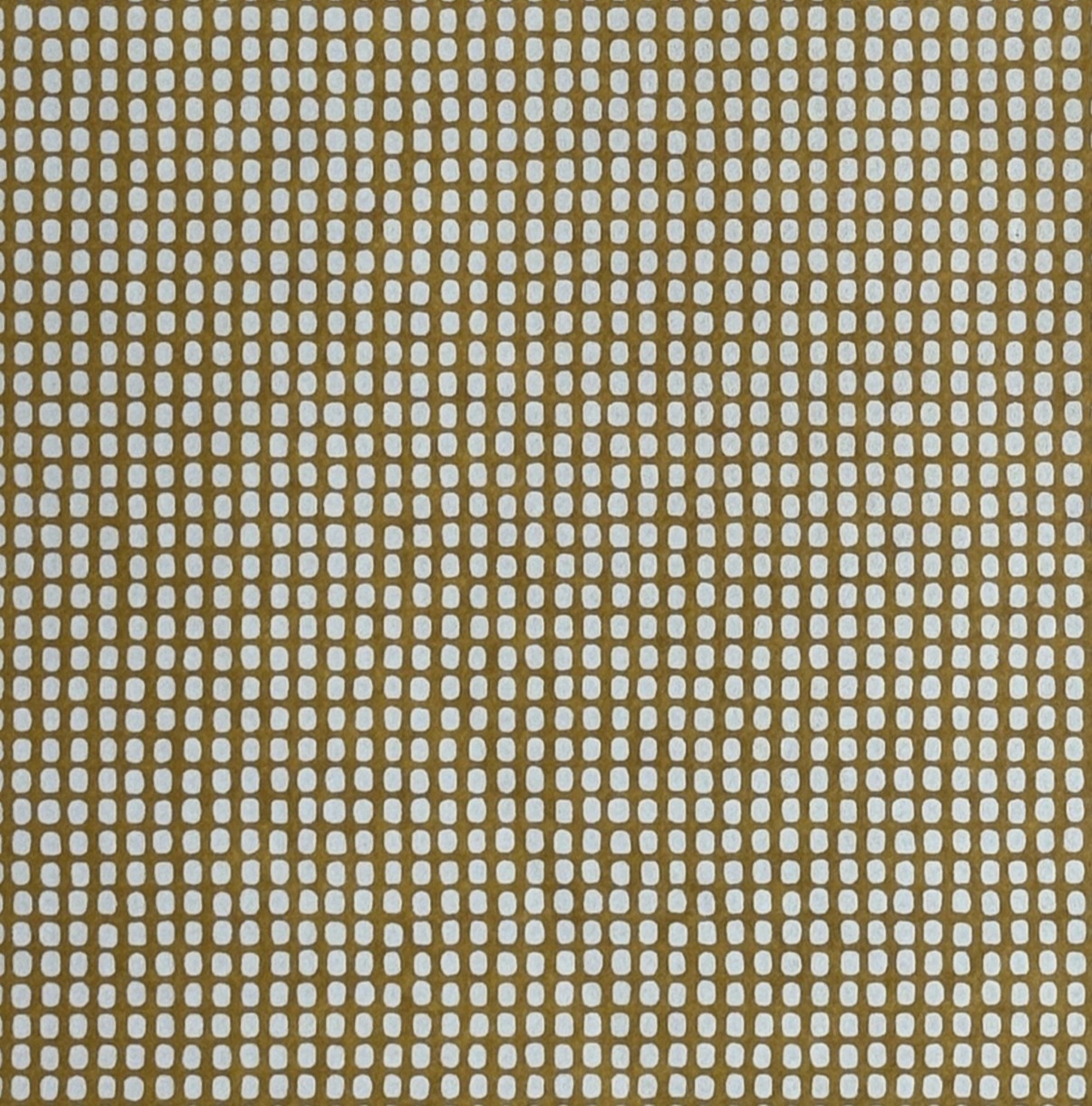 a sheet of Japanese chiyogami paper in olive green with a repeat pattern of light grey rounded rectangles