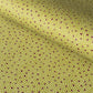 a sheet of Japanese chiyogami paper with an olive backdrop and a white dotted repeat arch pattern with red dots