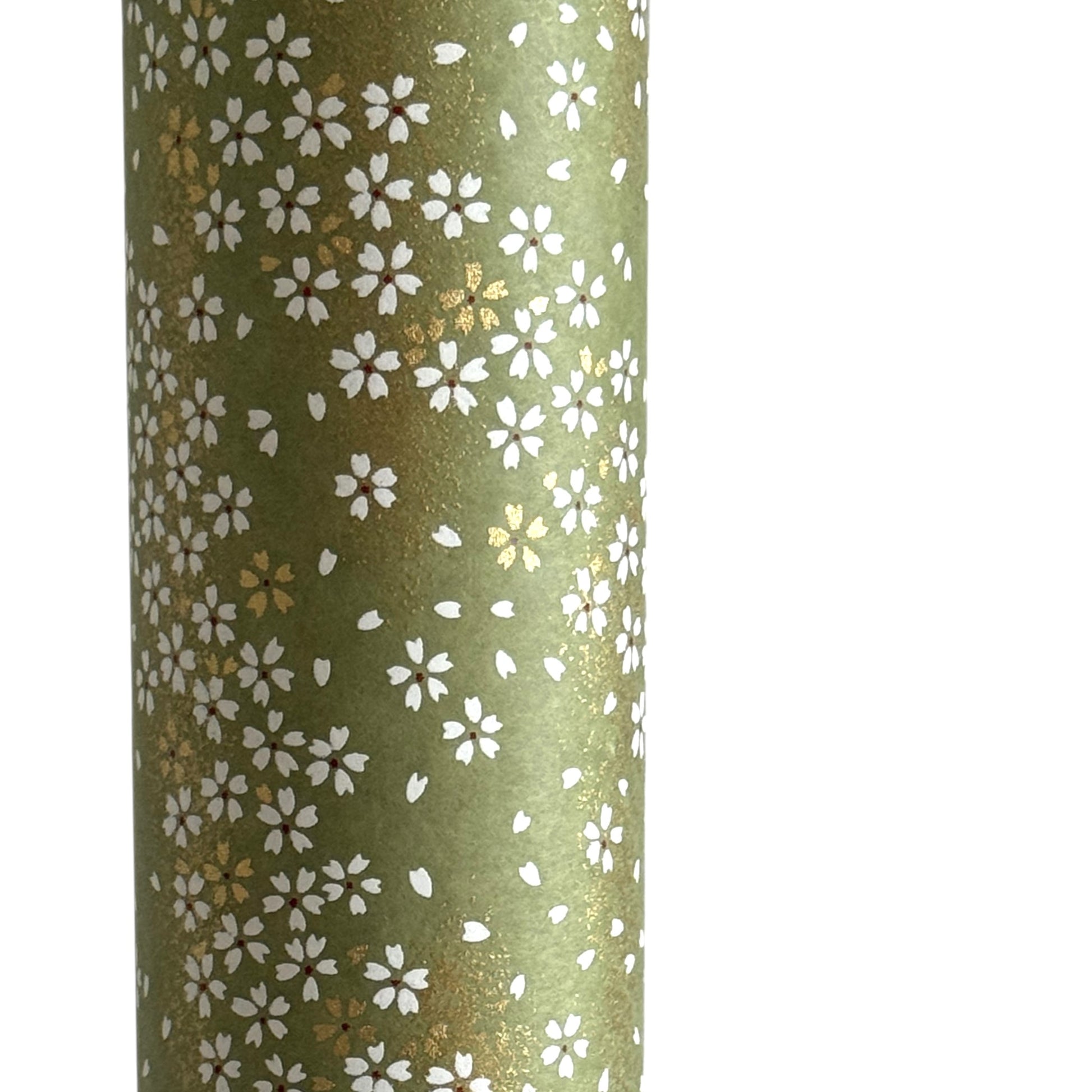 Waves of dainty white and gold flowers on a sage backdrop. Japanese chiyogami paper
