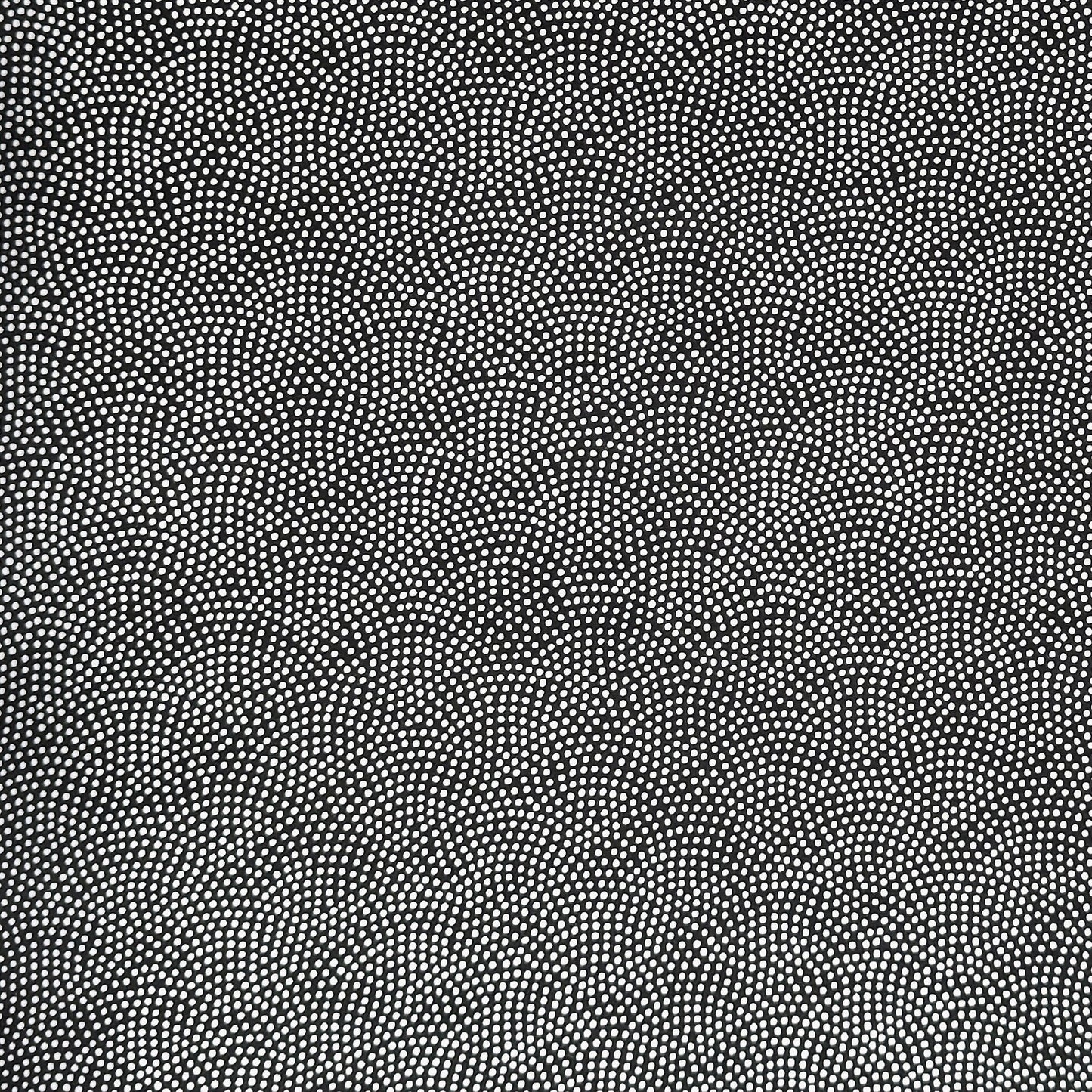 a sheet of Japanese chiyogami paper with a black background and a small pattern of white dots in repeating arch shape