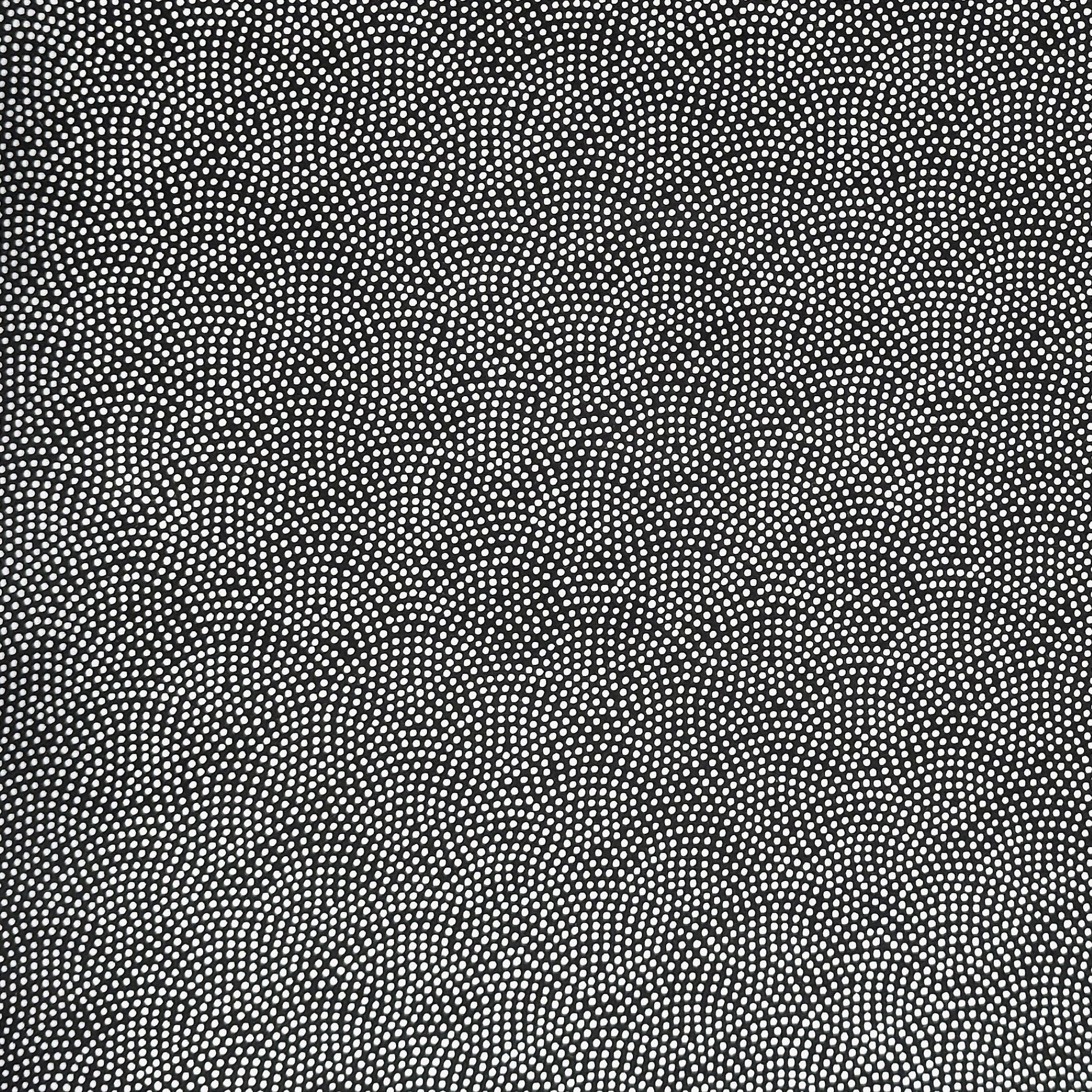 a sheet of Japanese chiyogami paper with a black background and a small pattern of white dots in repeating arch shape