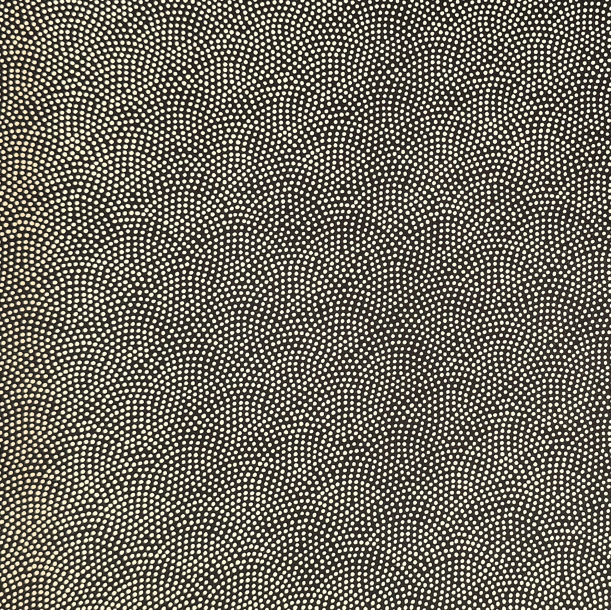 a sheet of Japanese chiyogami paper with a brown background and a small pattern of tiny cream dots in repeat arches