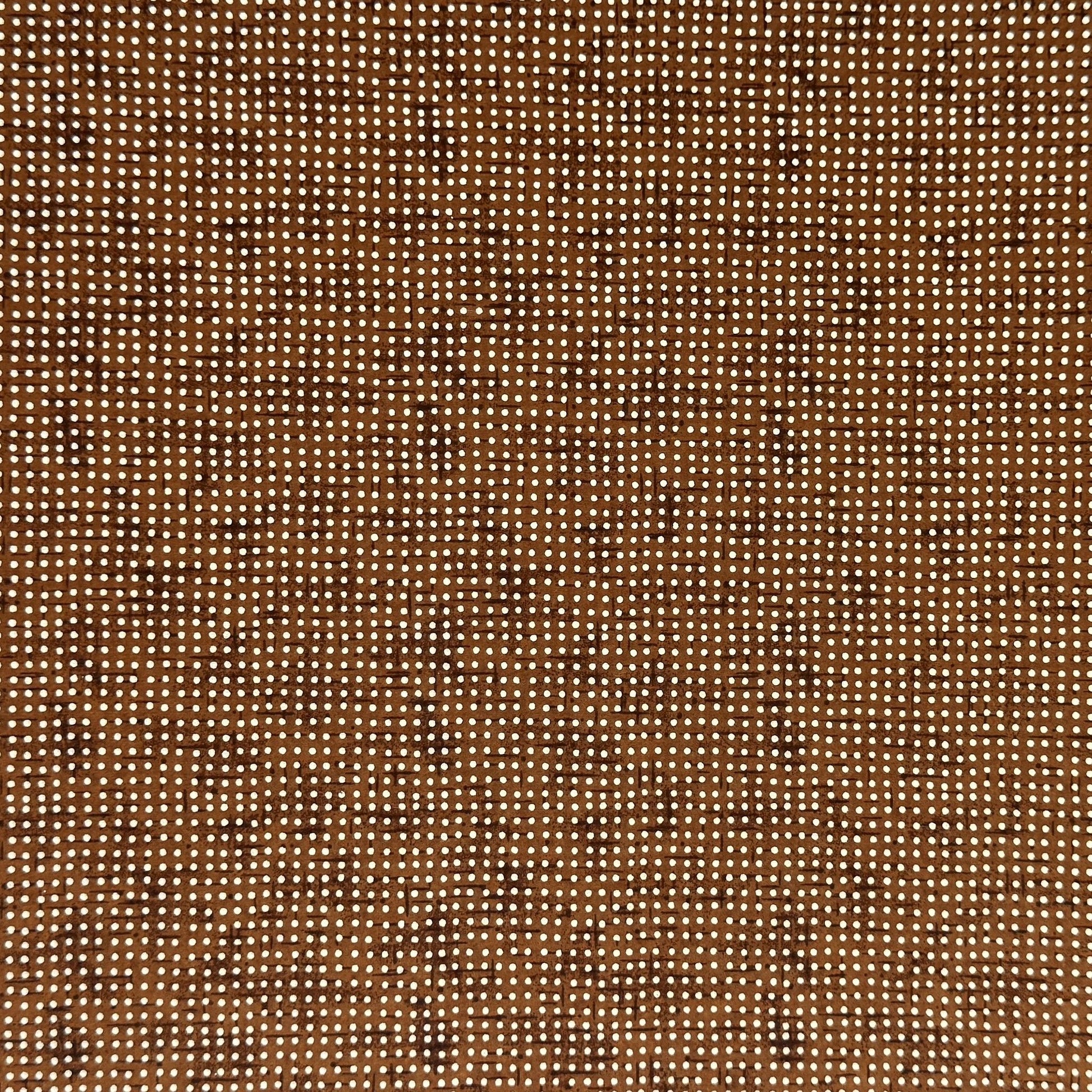 a sheet of brown Japanese chiyogami paper with tiny white polka dots