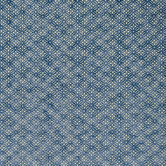 Japanese silkscreen chiyogami paper with a two-tone sky blue geometric pattern on creamy white