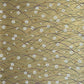 Japanese silkscreen chiyogami paper with a pattern of purple arches and white cherry blossom on antique gold backdrop
