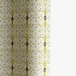 japanese silk-screen handmade paper showing green filigree pattern with gold accents