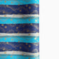 japanese chiyogami paper in stripes of blue, turquoise and grey with gold clouds and flowers