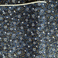 a sheet of Japanese chiyogami yuzen paper with a pattern of white and gold stars on a midnight blue background