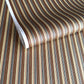 Japanese silkscreen chiyogami paper with a classic narrow stripe pattern in earthy tones of brown, grey, cream, black and gold.