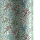japanese silk-screen handmade paper showing pattern of bamboo, flowers and foliage on light teal backdrop
