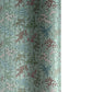 japanese silk-screen handmade paper showing pattern of bamboo, flowers and foliage on light teal backdrop