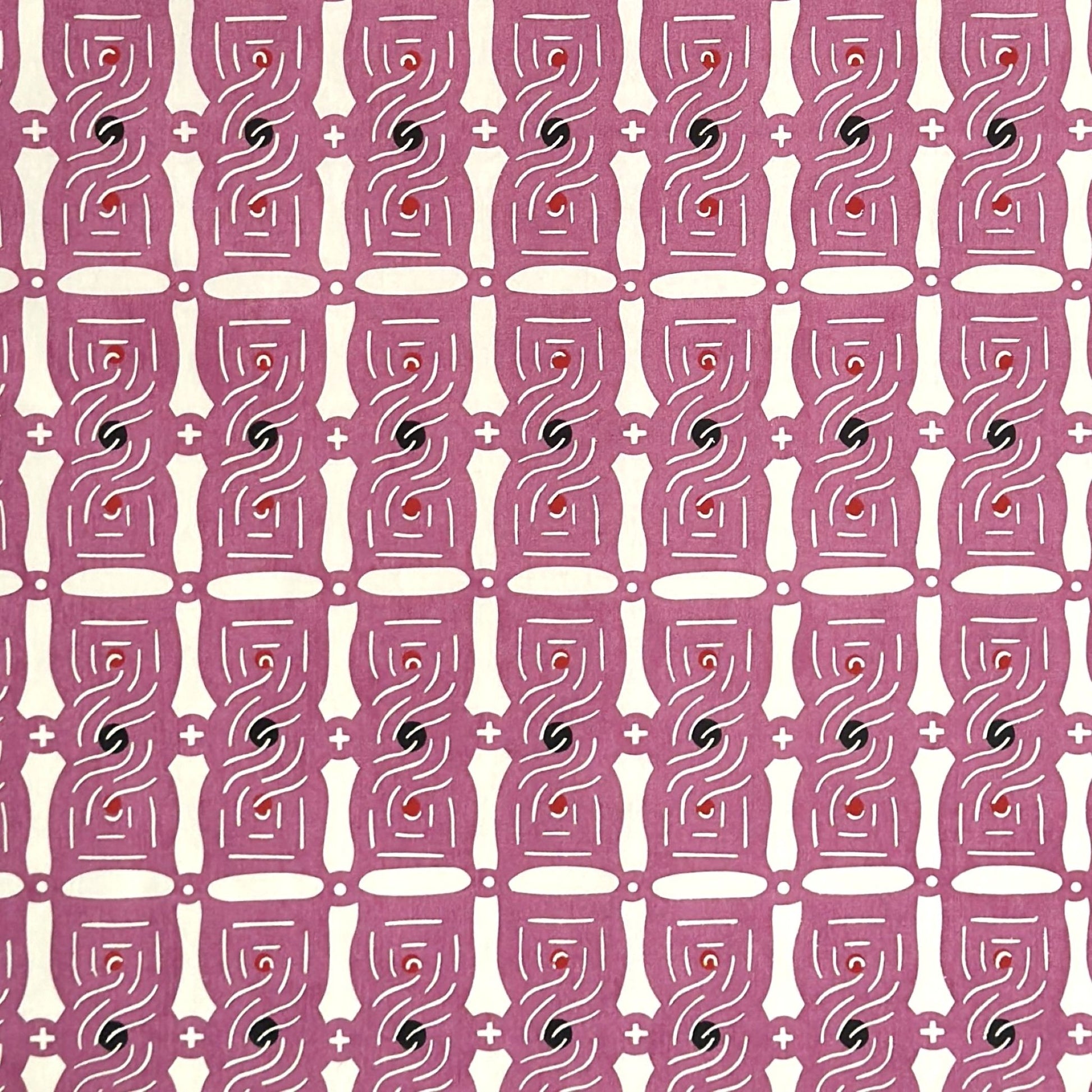 Knot (musubime) pattern in pink on a Japanese katazome paper