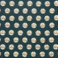Traditional pattern a Japanese circular crest of a colourful lotus flower on a dark teal.  A shhet of katazome paper