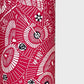 A repeat pattern of Japanese umbrellas (wagasa) in rich berry pink and white. A shhet of katazome paper. Close up
