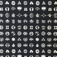 Japanese crests (mon) in monochrome. A sheet of stencil-dyed katazome paper in black with white crest symbols