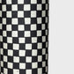 a sheet of Japanese katazome paper with a chequer pattern (ichimatsu) in black and soft grey. Close up