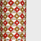 Geometric two-tone brown diamond (kuginuki tsunagi) repeat pattern on a sheet of Japanese katazome paper. Close up