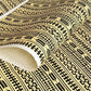 Japanese katazome-shi stencil-dyed paper with striped motifs in black on yellow paper