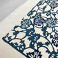japanese stencil-dyed handmade paper with small scale floral repeat in dark teal and blue