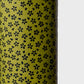 A sheet of Japanese lacquered yuzen paper in dark olive green with little cherry blossom flowers in black