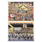 A sheet of Japanese Sogara silkscreen printed paper with two images of the Kabuki theatre.