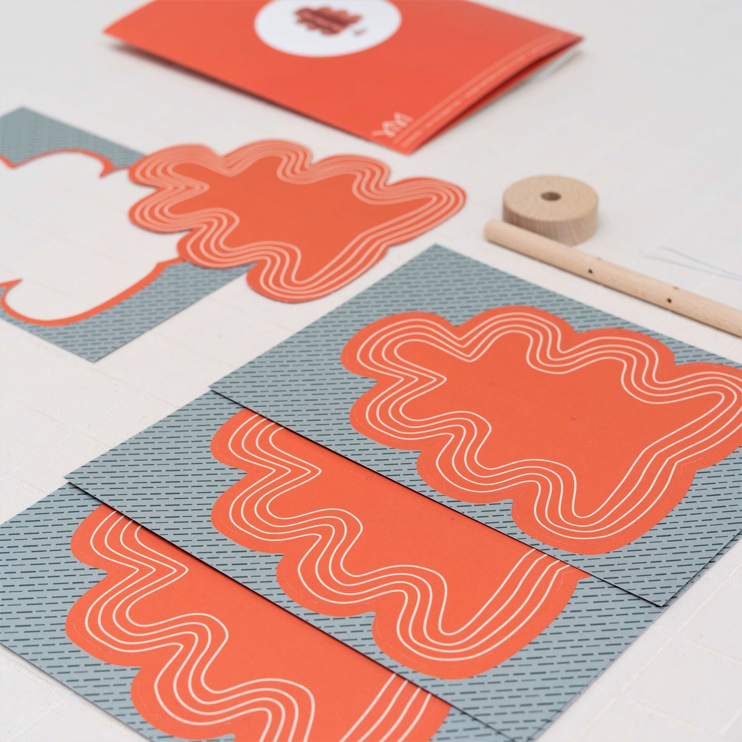a red oak tree paper craft kit by Jurianne Matter, showing the pieces ready to assemble