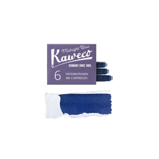 Box of 6 ink cartridges by Kaweco in midnight blue colour