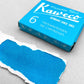 Box of 6 ink cartridges by Kaweco in paradise blue colour