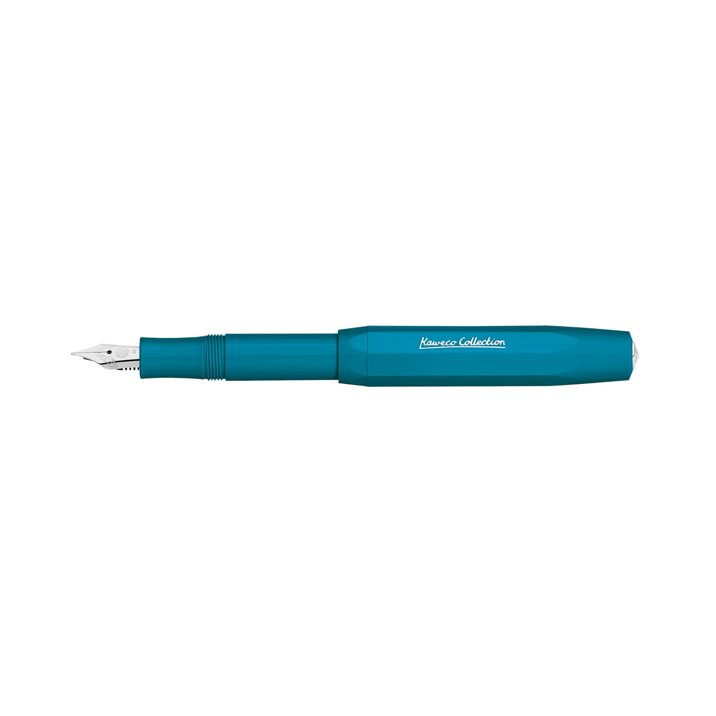 Kaweco Collection Sport fountain pen in cyan, pictured with cap posted 