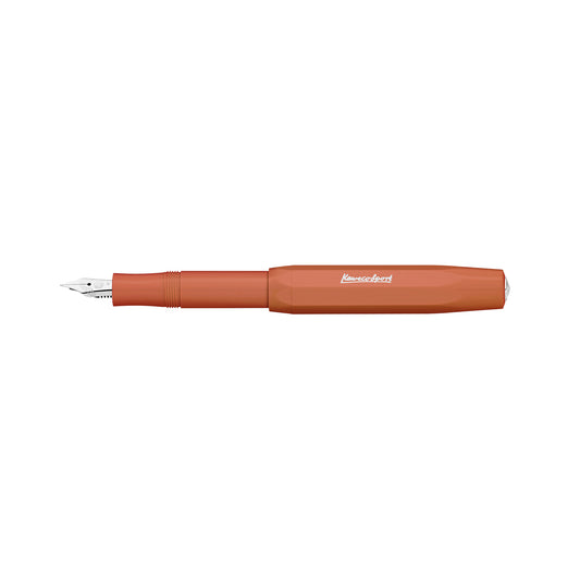 Kaweco Skyline Sport fountain pen in fox orange, pictured with cap posted