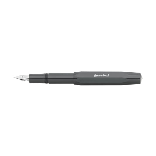 Kaweco Skyline Sport fountain pen in grey, pictured with cap posted