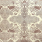 A sheet of Nepalese handprinted Lokta paper with a detailed pattern of trees and flowers in sepia on an ecru base.