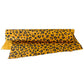 Nepalese handmade decorative lokta paper sheet with an animal print design in two colours, tan and black, screen printed on a yellow lokta paper. Full sheet of paper pictured