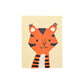 Small greetings card of a drawing of an orange tiger cub with cream backdrop by Lisa Jones Studio