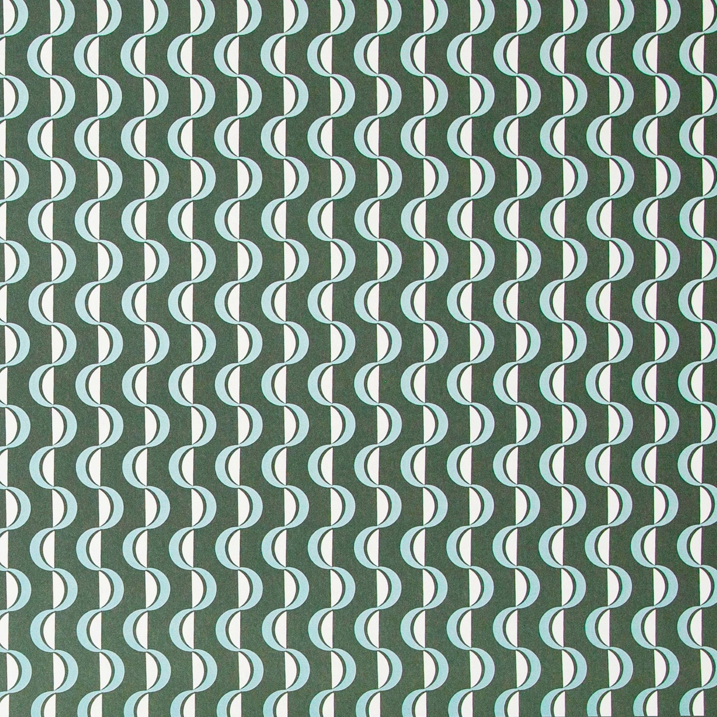 wavy striped geometric wrapping paper in forest green, aqua and white, by Ola Studio forest 