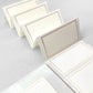 Pack of 10 self-adhesive white labels with double lined gold brass foiled border, by Ola Studio
