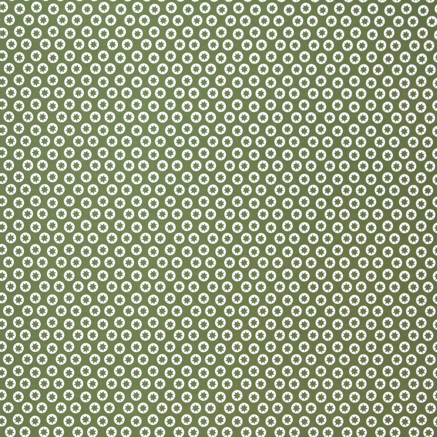 wrapping paper with an abstract tiny stars pattern in olive and white by Ola Studio