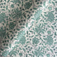 wrapping paper with repeat botanical floral pattern in light aqua by Paper Mirchi