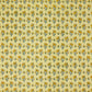 a sheet of hand block printed wrapping paper with a ditsy floral flower design in yellow