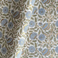 wrapping paper with repeat botanical pattern in blue, gold and green by Paper Mirchi
