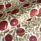 hand block printed paper by Paper Mirchi.  A floral repeat pattern in deep burgundy, pale green and gold.