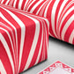 wrapping paper with marbled chevron pattern in red and white by Paper Mirchi