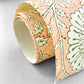 wrapping paper with repeat botanical pattern in light coral pink by Paper Mirchi