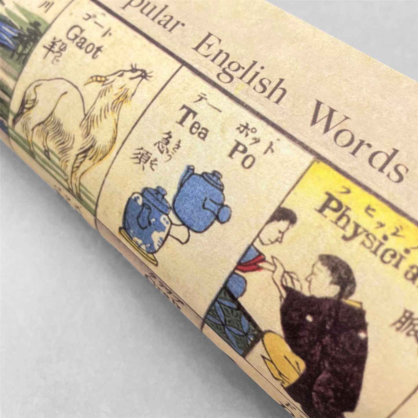 poster wrapping paper with japanese images of english words by The Pattern Book