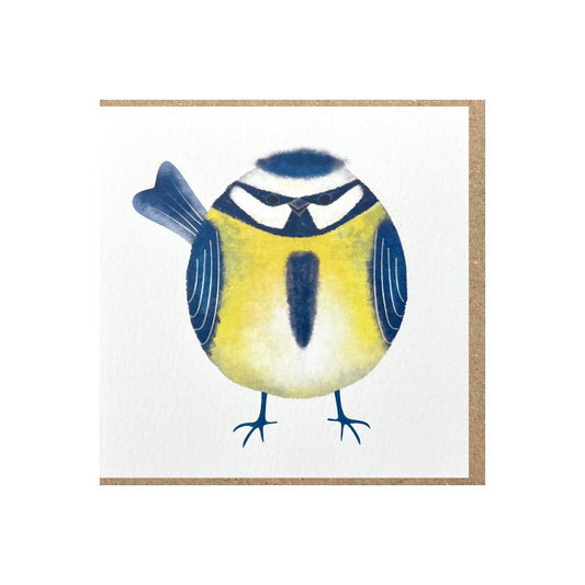 small greetings card with an illustration of a blue tit, by Ruth Thorp Studio