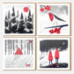 A pack of 4 cards with different designs inspired by snowfall, by Ruth Thorp Studio