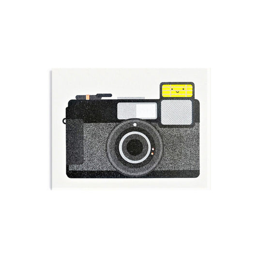 Mini greetings card with image of a camera.  By Scout Editions.