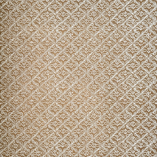 a sheet of italian wrapping paper with a decorative diamond grid in bronze gold on white