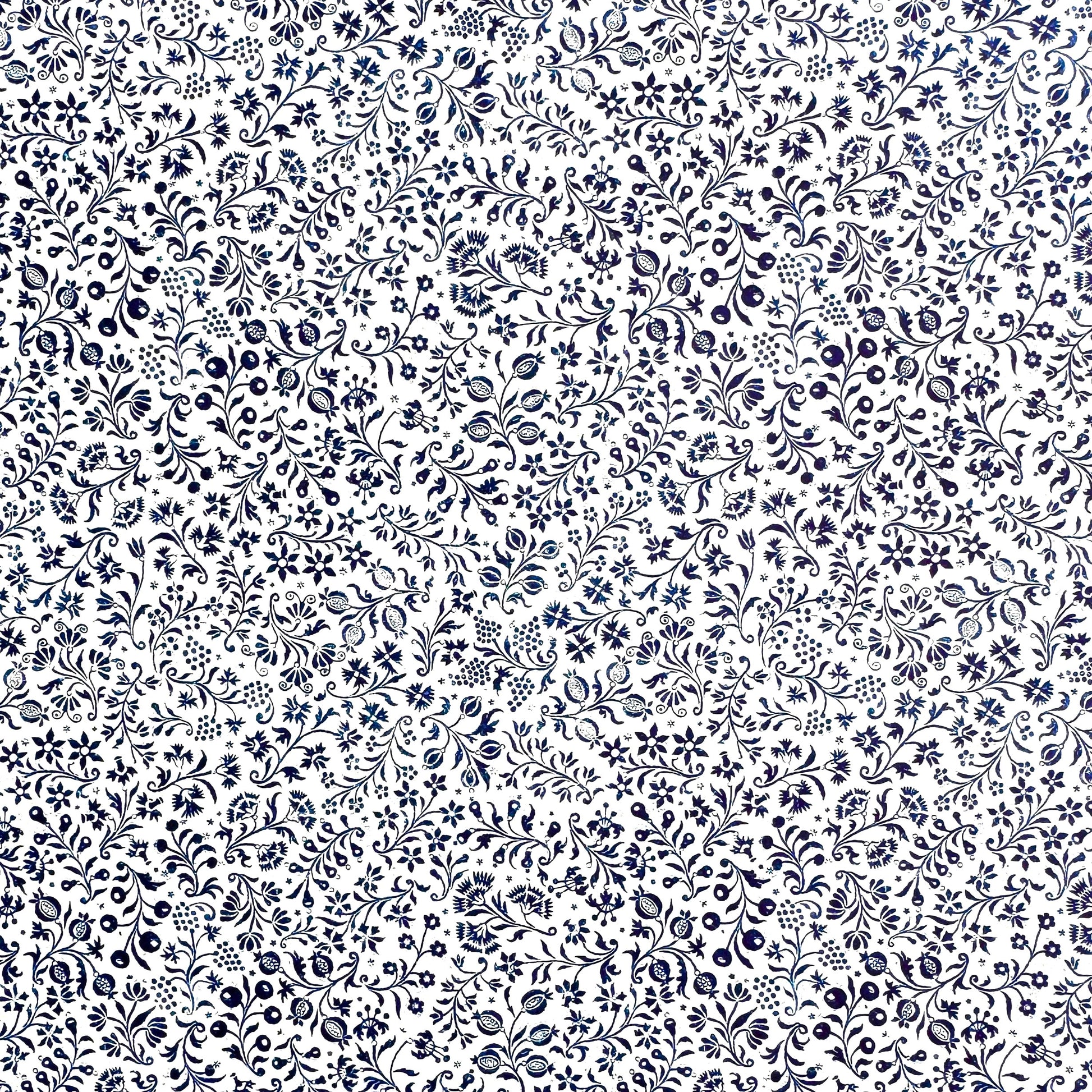 floral florentine italian wrapping paper with a micro floral repeat pattern on white background