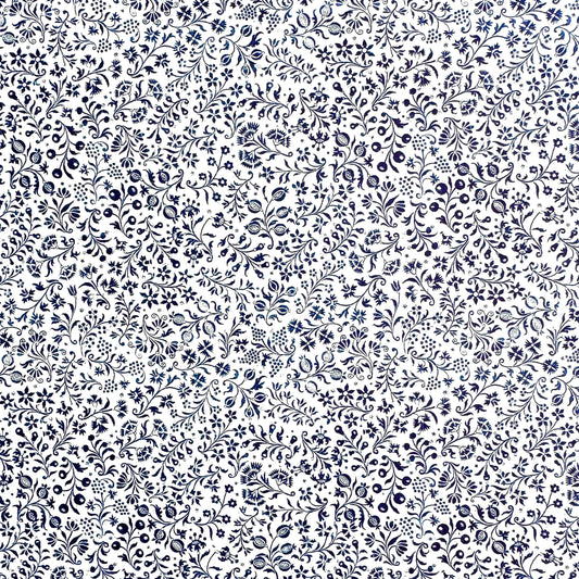 floral florentine italian wrapping paper with a micro floral repeat pattern on white background